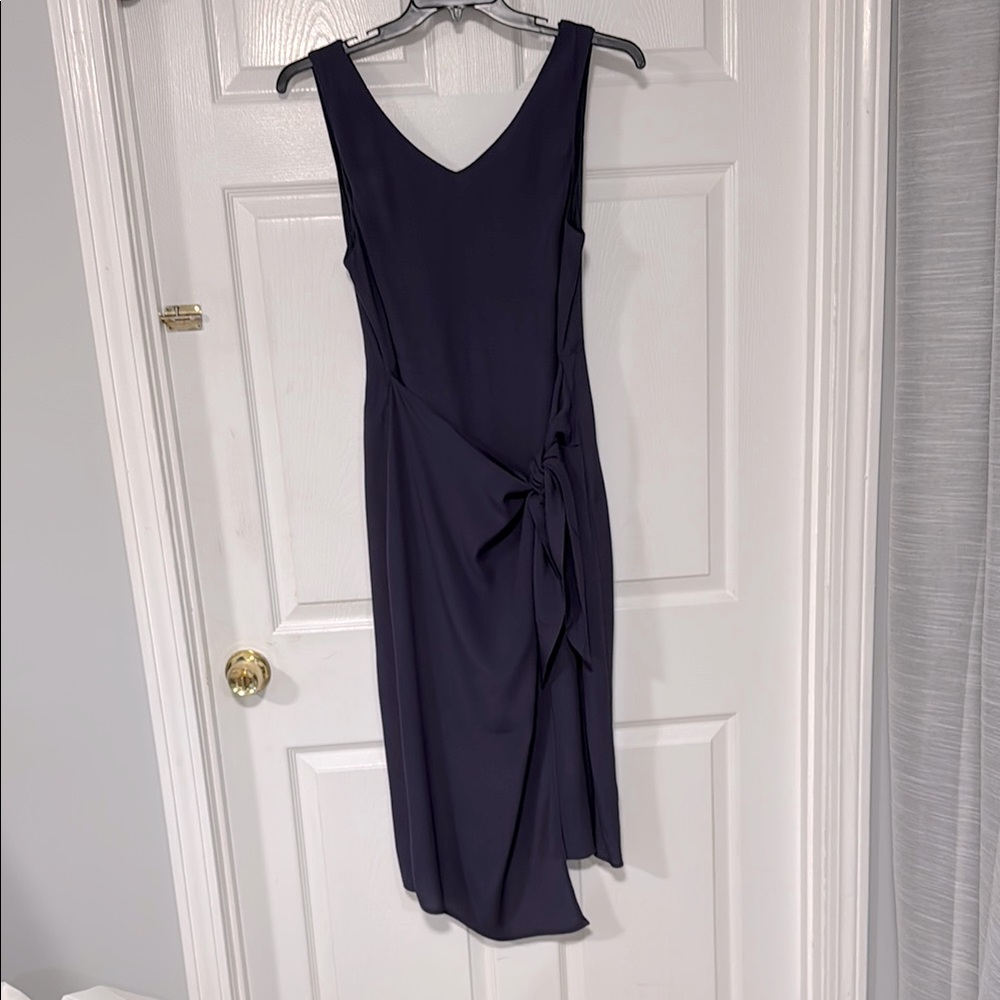 GLAM Deep Purple Asymmetrical Ruched Sheath Dress. Size Large.